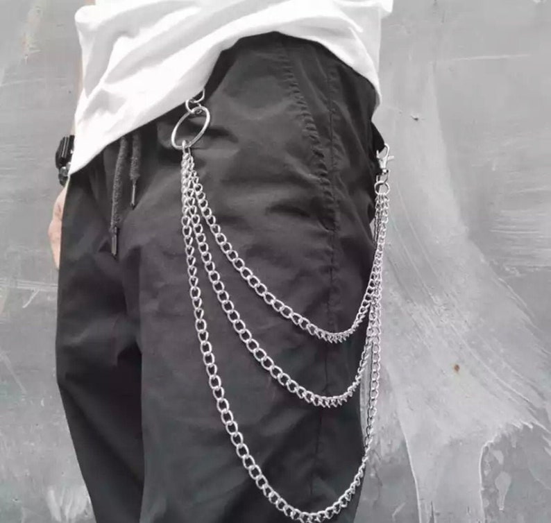 Punk Street keychain trousers pants chain For Man Woman Multi Layer Man chain Wallet Belt Chains Hipster Keyring Hip Hop Jewelry