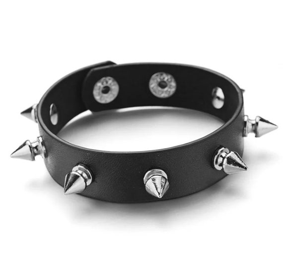 Lnrueg Punk Bracelet Spike Wide Unisex Adjustable Fashion Gothic Cool Goth  Wristband Studded Bracelet with Snap Button Gothic Rock  Amazonin  Jewellery