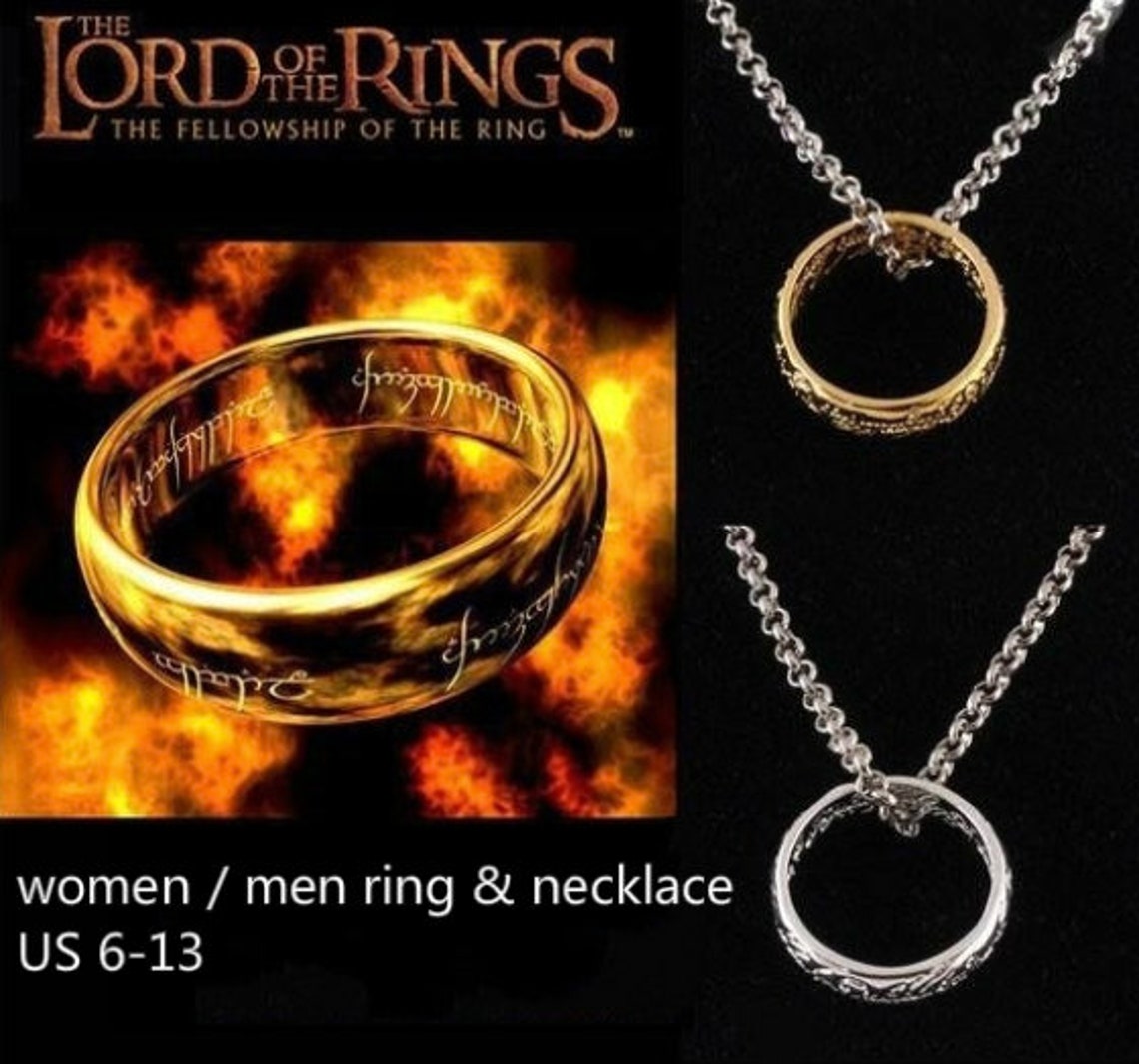 The Lord of The Ring Necklace Jewelry One Ring of Power Etsy