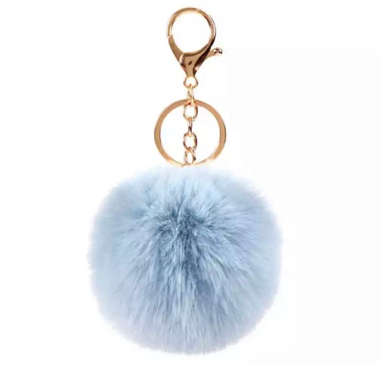 Bag Charm Pompom Furry Friends Ball Real Fur 8cm Ball Pom Pom Fluff Round Dangle