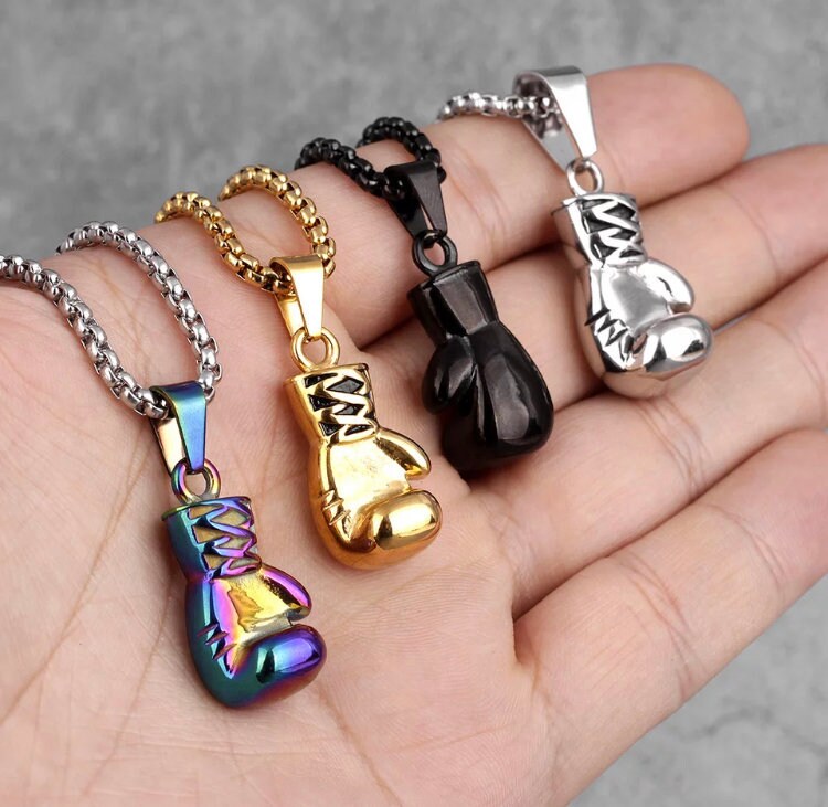 Boxing Gloves Necklace Boxer Men Women Pendants Chain Necklace Etsy