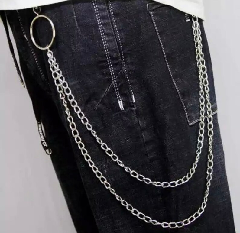 Punk Street keychain trousers pants chain For Man Woman Multi Layer Man chain Wallet Belt Chains Hipster Keyring Hip Hop Jewelry