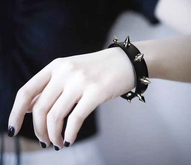 Spike Leather Bracelet Unique Pointed Punk Goth Rock Hip Hop Etsy