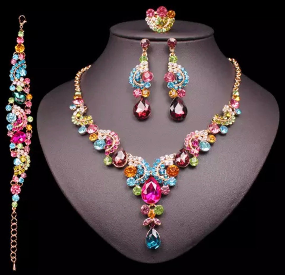 Necklace Earrings Bracelet & Ring Jewelry Sets Bridal Party Etsy