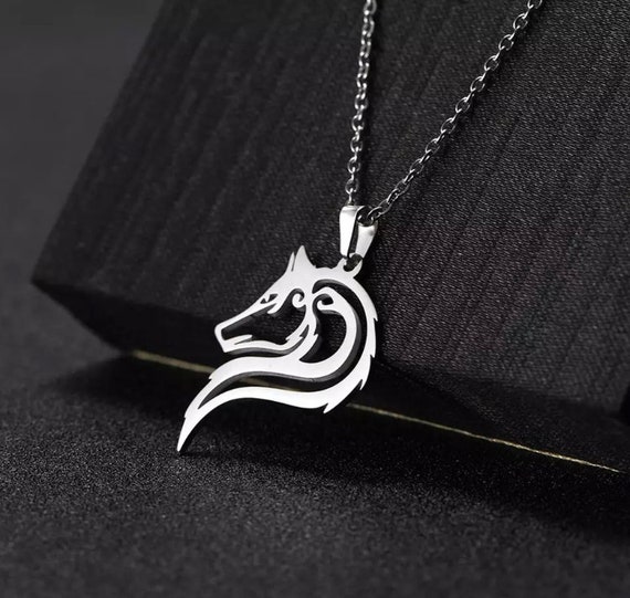 316L Stainless Steel Men Necklace Celt Wolf Head Pendant Fashion Jewelry 316L Stainless Steel Men Necklace Celt Wolf Head Pendant Fashion Jewelry