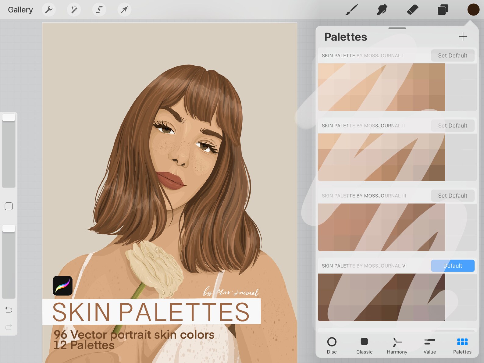 Procreate Skin Palettes for Vector Portrait / Procreate Etsy UK