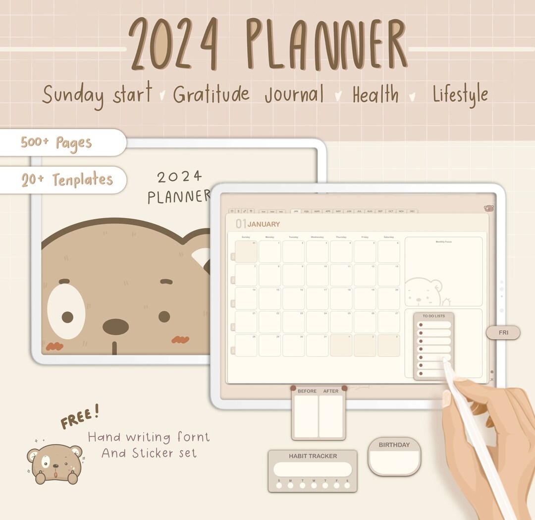 2024 Digital Planner/daily-weekly/goodnotes Planner/landscape Planner ...