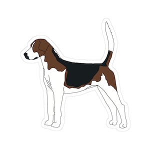 American Foxhound Kiss-Cut Stickers | Cute Beagle Dog Design, Durable Vinyl Decals, Pet Enthusiast Gifts, Laptop & Water Bottle Decor