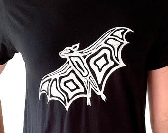 Bat Graphic T-Shirt - Hand Printed Soft Cotton Unisex Tee