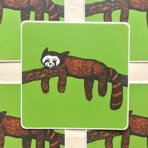 Red Panda Sleep 3 inch Vinyl Sticker -waterdichte stationaire waterfles sticker minnaar cadeau cool origineel ontwerp kleurrijke dieren kunst sticker