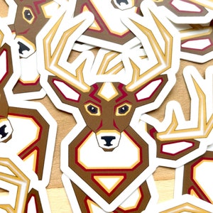 Buck Deer 3 Zoll Vinyl Aufkleber Whitetail Deer Wasserdicht Cool Fun Animal Art Aufkleber Männer Frauen Einzigartiges Geschenk Laptop Wasserflasche Aufkleber Jäger