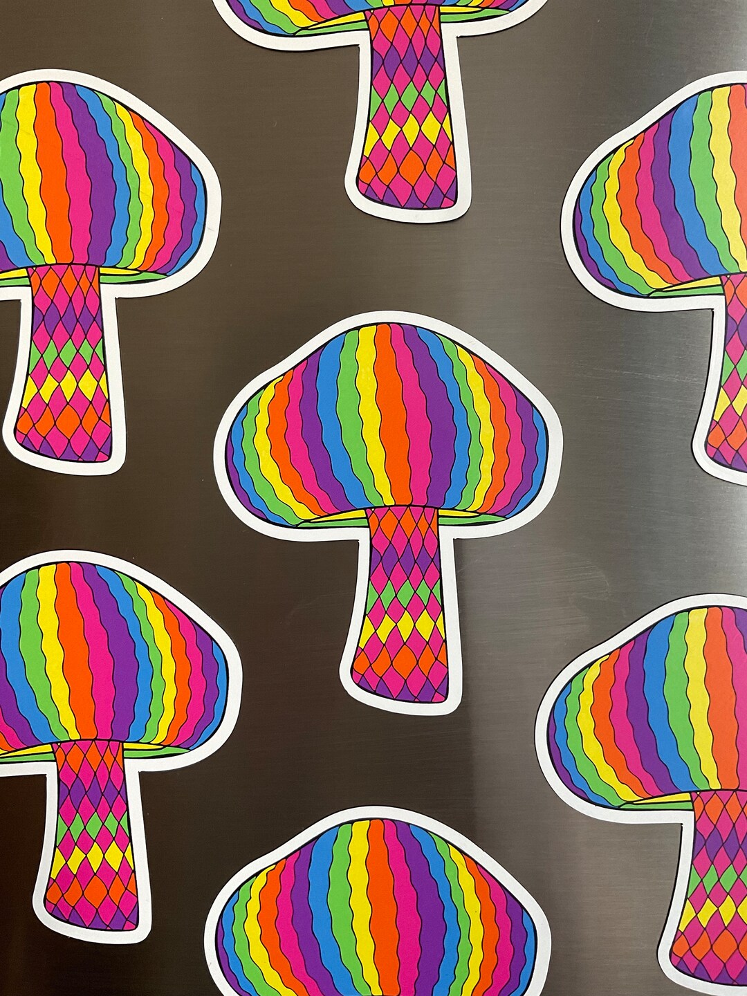 Rainbow Mushroom Magnet – 3in Vinyl, Colorful Fridge Decoration - Etsy