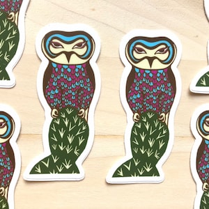 Uil op Cactus 3 inch Vinyl Sticker waterdichte Uil Sticker Vogelliefhebbers cadeau stationaire waterfles laptop sticker cadeau cool origineel ontwerp
