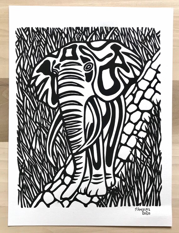 The Tortoise Linoleum Block Print / Turtle Nature Lovers / Nature Animal  Designs / Pet Portrait / Modern Wall Art / Desert Animal Series 