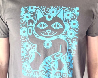 Maneki Neko T-Shirt, Lucky Cat Graphic Tee
