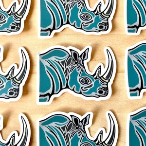 Nashorn 3in Vinyl Aufkleber Coole Tiere Wasserflasche Aufkleber Tierliebhaber Geschenk Afrikanisches Nashorn Spaß Safari Liebhaber Geschenk Viel Glück Natur Geschenk