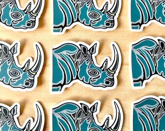 Vinylsticker neushoorn, weersbestendige dierensticker