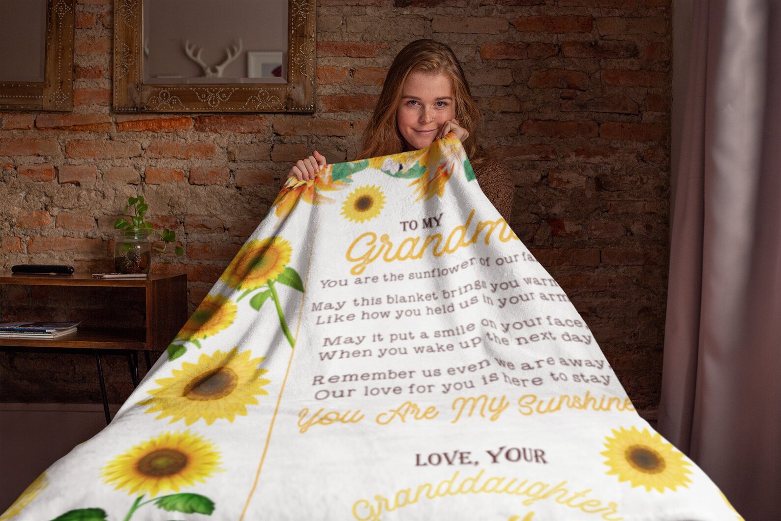 You Are My Sunshine Blanket Blanket for Grandma Personalized Etsy