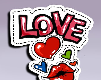 Sticker - Love; Love Sticker: Kiss Sticker; Lips Sticker