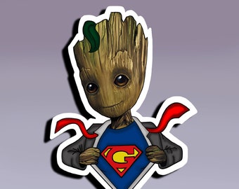 Super Groot Sticker; Groot Sticker; Guardian of the Galaxy Sticker; Superhero Sticker