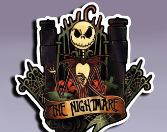 Sticker - The NIghtmare; Haunted Halloween Sticker: Skeleton Sticker; Halloween Sticker