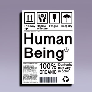 Sticker - mens, mens sticker; Menselijk wezen label sticker; Humoristische sticker; Sarcastische mens sticker