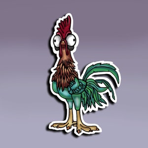 Pegatina de gallo loco; pegatina de gallo; pegatina de animal; pegatina divertida
