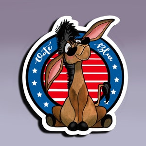 Abstimmung blaue Esel; Pro Demokratischer Esel; Der weise kleine Esel; Süßer Esel Aufkleber; Lieblingsesel Sticker