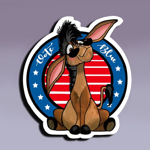 Vote Blue Donkey; Pro Democratic Donkey; The Wise Little Ass; Cute Donkey Sticker; My Favorite Donkey Sticker
