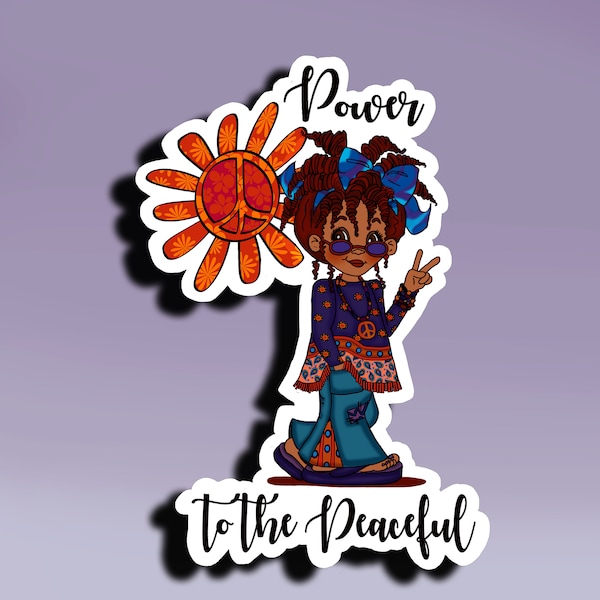 Sticker - Power to the Peaceful; Power to the Peaceful Sticker; Peace Sticker; Inspirational Sticker; Political Sticker