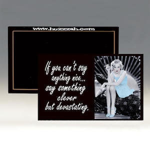Magnet - If You Can&#39;t Say Something Nice...Say Something Clever but Devastating;  Funny Magnet; Sarcastic Refrigerator Magnet