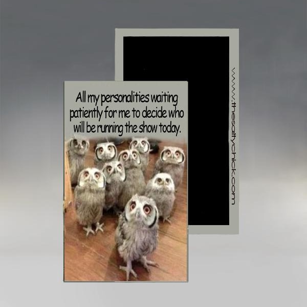 Magnet - All My Personalities Waiting Patiently For Me to Decide Who Will Be Running the Show Today; Funny Refrigerator Magnet