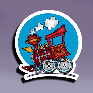 Adesivo - Il piccolo motore che ha fatto; Adesivo del treno; adesivo locomotiva; Adesivo Amo i treni; Piccolo adesivo del motore