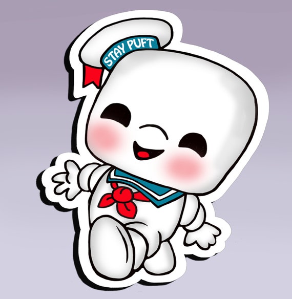 Stay Puft Marshmallow Man Wall Decal – Ghostbusters Cartoon Sticker, 20x18 Inch