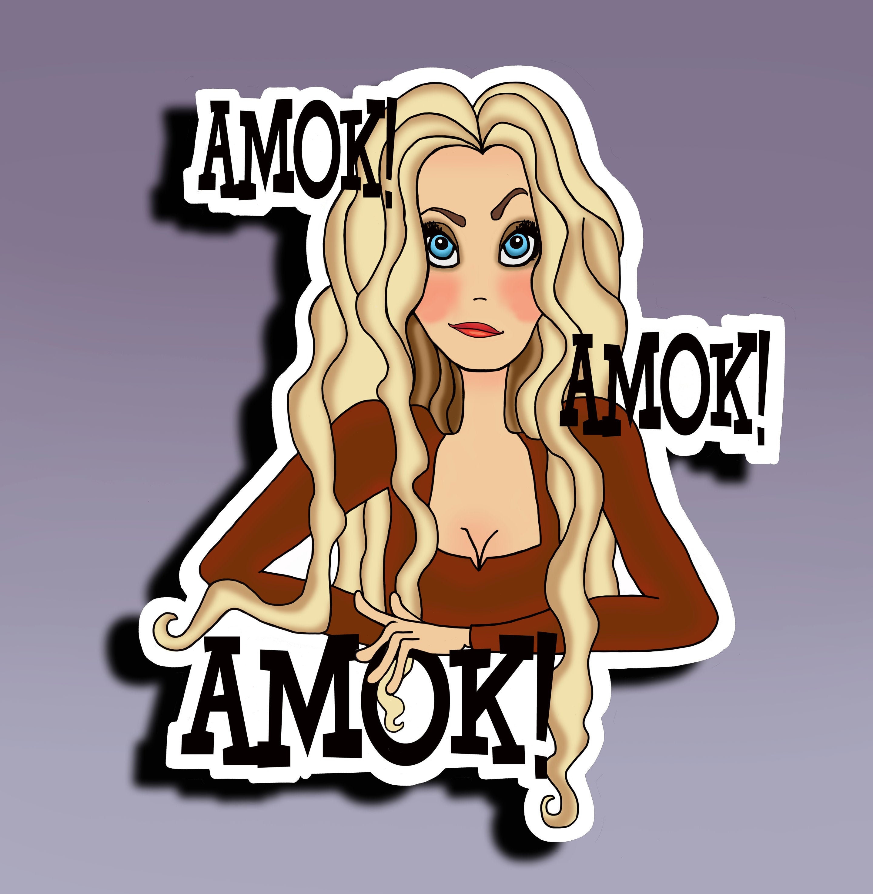 Sticker - Amok! Amok! Amok!; Sarah Sanderson Sticker; Sanderson Sisters Sticker; Hocus Pocus Sticker; Halloween Sticker