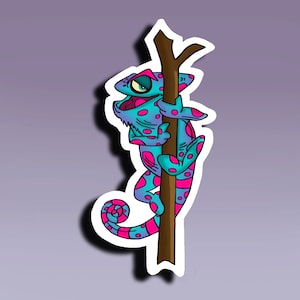 Aufkleber - Chamäleon; Eidechse Aufkleber; Tier Sticker; Grafik Sticker