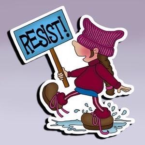 Weersta-sticker; Vrouwen empowerment sticker; Moeders protesteren sticker; Blijf marcheren sticker