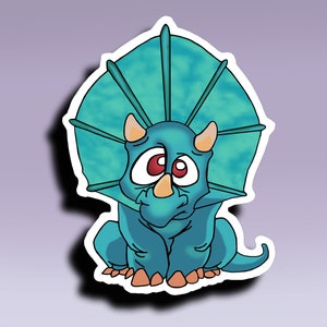 Pegatina - Triceratops; Linda pegatina de Triceratops; Linda pegatina de dinosaurio; Dinosaurio Triceratops Pegatina