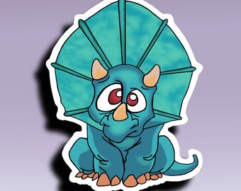 Sticker - Triceratops; Cute Triceratops Sticker; Cute Dinosaur Sticker; Triceratops Dinosaur Sticker