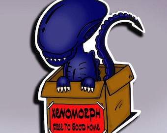Adesivo - Xenomorfo - Gratuito su Good Home; Simpatico adesivo Xenomorfo; Divertente adesivo Xenomorfo dei cartoni animati