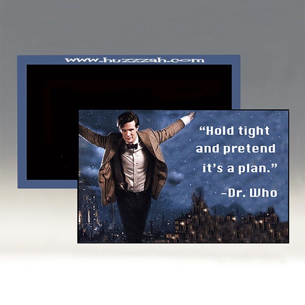 Magnet - Hold Tight and Pretend it's a Plan; Lifestyle Magnet; Funny Magnet; Refrigerator Magnet