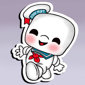 Aufkleber - Bleib Puft Man; Marshmallow Man Aufkleber; Ghostbusters Aufkleber