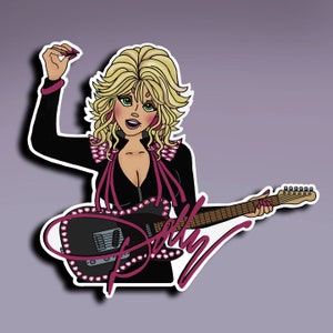 Adesivo - Carrello Rock and Roll; Adesivo Dolly Parton della Rock and Roll Hall of Fame; Adesivo Dolly Parton; Un adesivo un po' Rock and Roll