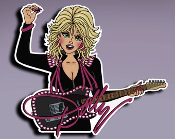 Adesivo - Rock and Roll Dolly; Adesivo Rock and Roll Hall of Fame Dolly Parton; Adesivo Dolly Parton; Adesivo Un po' Rock and Roll