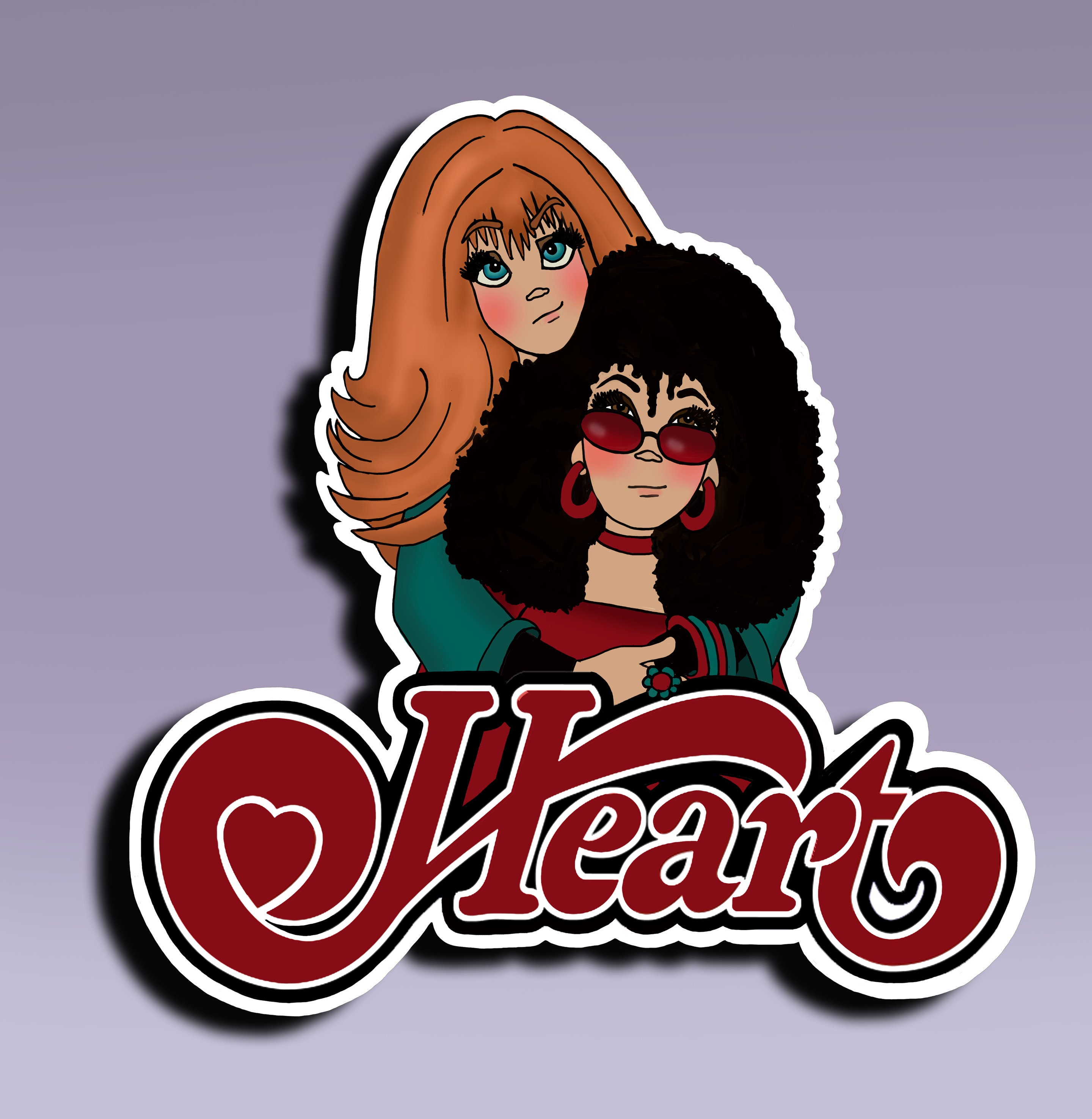 Sticker - Heart; Ann Wilson Sticker; Nancy Wilson Sticker; Vintage