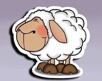 A Little Ewe For You Sticker; Sheep Sticker; Cute Sheep Sticker; Fluffy Lamb Sticker