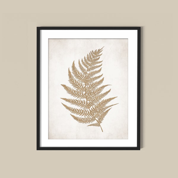 Beige Fern Digital Print, Fern With White Distressed Background Wall Decor, Botanical Wall Art, Fern Leaves Printable, Plant Decor For Home