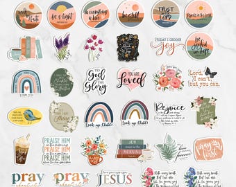 Bundle Of 10 Faith Based Stickers, Waterproof Sticker Bundle,  Pick Ten Christian Sticker Pack, Bible Verse Sticker Bundle