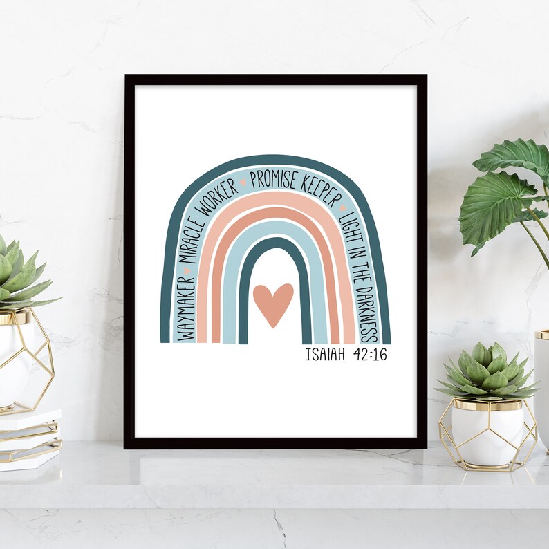 Download Waymaker Isaiah 42:16 Rainbow Art Print Home Decor | Etsy