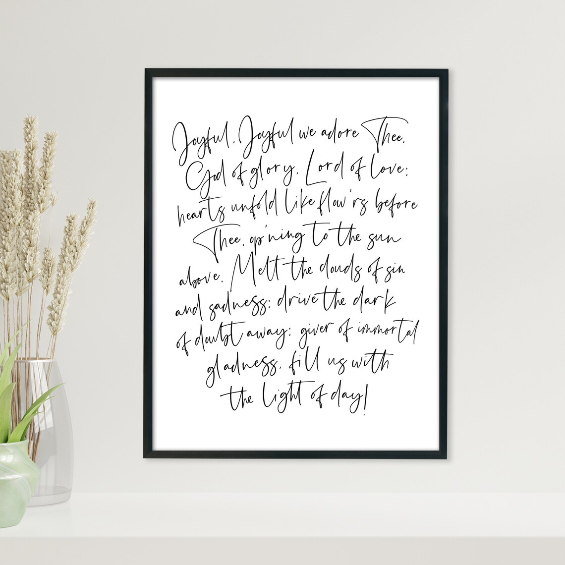 Joyful Joyful We Adore Thee Printable Hymn Word Art Print | Etsy